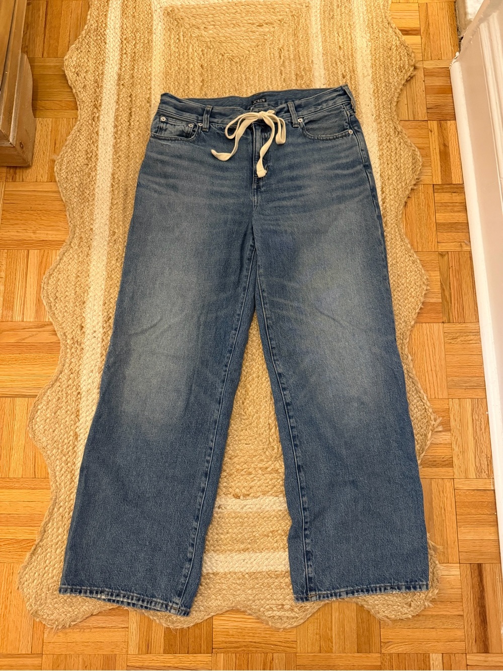 J. Crew Relaxed Wide-Leg Jeans in Medium Blue Wash